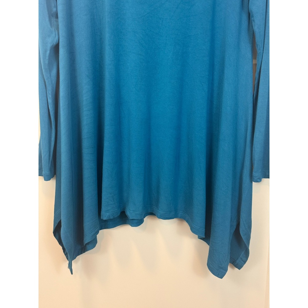 Soft Surroundings Timely Teal Blue Longline Scoop Neck Tunic Size Large - Picture 7 of 9